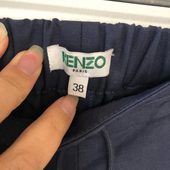 Kenzo drawstring linen blend cuffed crop pants - Picture 5 of 11